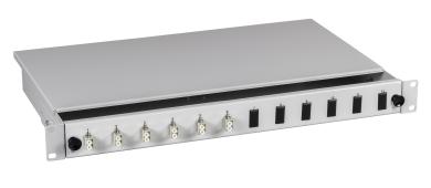 Spleißbox LC 50/125µ a.,OM324 Pigtails abgesetzt / 12 Kupplungen 