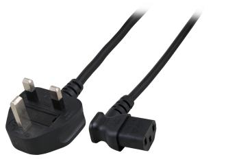 Netzleitung UK BS1363A-C13 90°, schwarz, 1.8 m, 3 x 0.75 mm² 