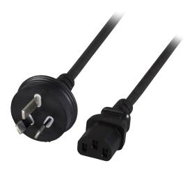 Netzleitung Australien-C13 180°, schwarz, 1.8m, 3 x 0.75 mm² 