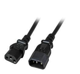 Kaltgeräteverlängerung C13-C14St-Bu,schwarz, 3 m, 3x1.00mm² 