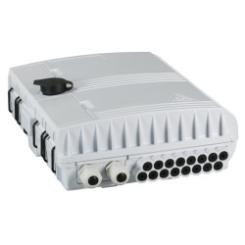 FTTH IP65 Anschlußbox für 16Fasern, 16Kupplungenund Faserüberlängenaufnahme 