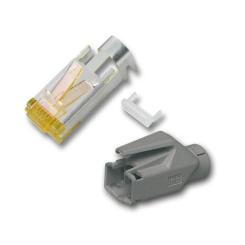 RJ45-Hirose Stecker TM31 grau,100 Stk, 3 Elemente, Cat.6A 