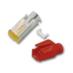 RJ45-Hirose Stecker TM31 rot,100 Stk, 3 Elemente, Cat.6A 