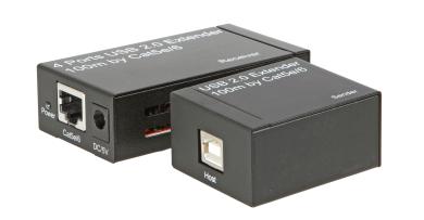 USB2.0 Extender Cat.5e/6  100m/150m 4-Port, inkl. Netzteil 