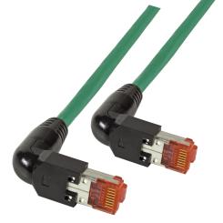 RJ45 Patchkabel S/FTP, Cat.6A, 2x TM2190°, UC900, 5m, grün 