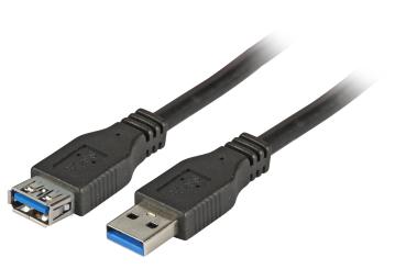 USB3.0 Verlängerungskabel A-ASt-Bu 1,8m schwarz, Enhanced 