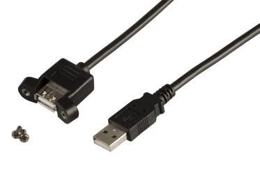 USB A Stecker / A Einbaubuchse0,5m, High Speed USB2.0 
