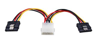SATA Y-Stromkabel m.Lasche2xSATA150/1x5,25, 0,15m 