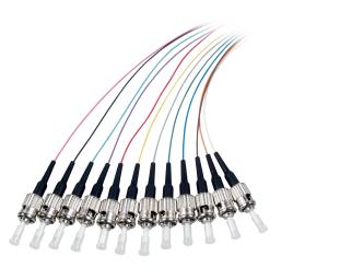Faserpigtail ST 50/125µ OM3, 12-farbiger Satz, 2m 