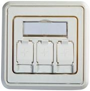 UP Modul Aufnahme 80/80  3fach alpinweiß mit 3x Modul CAT 6 A 