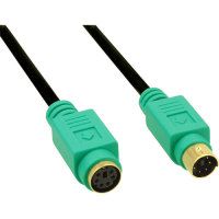 InLine® PS/2 Verlängerung, Stecker / Buchse, PC99, Kabel schwarz, Stecker grün, Kontakte gold, 5m 