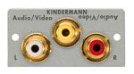 Anschlussblenden Video/Audio Cinch (3xCinch) mit Steckanschluss (Buchse-Buchse) - 