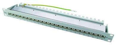 19" Patch Panel geschirmt,1HE, RAL7035 