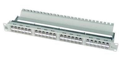 19" Durchf.-Panel 1HE, 7035 grau 