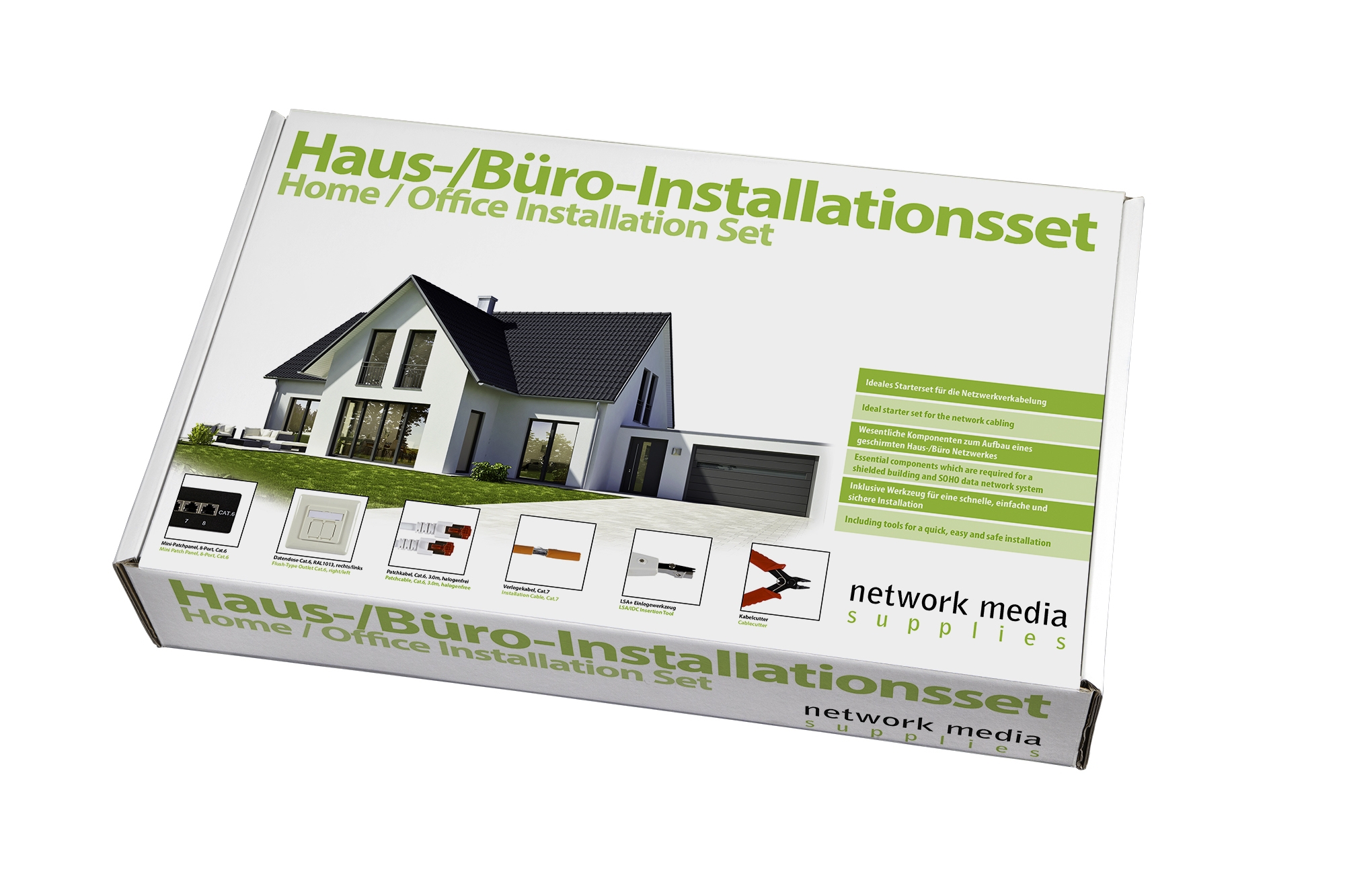 Netzwerk2000 Haus Buro Cat 6 100 Meterinst Set 2 Rohs